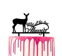 CARISPIBET Cake topper with deer and script After all this time always