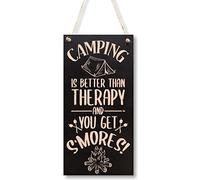 CARISPIBET Camping is better than home decorative signs happy camper hanging ornament wall decorations fun novelty decor for rv 12" x 6"
