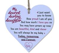 CARISPIBET Dearest darling daughter cute signs inspiring and motivational decorative sign home signs house decoration gifts wall art 5" x 5"