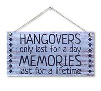 CARISPIBET Hangovers only last | Funny and inspiring wall art decoration plaque sign 6" x 12"