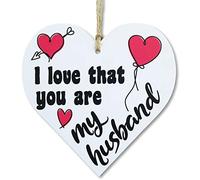 CARISPIBET I love that you're my husband | lovely decorative sign in heart shape, romantic and adorable house decoration 5" x 5"