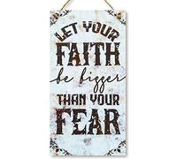 CARISPIBET Let your Faith be bigger than your fear home signs religious signs faith and belief house decorative gifts living room kitchen signs wall decor welcome signs 12" x 6''