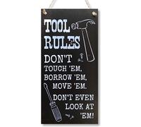 CARISPIBET Tool Rules Home signs house decorative plaques hanging sign wall art decoration ornament 12" x 6"