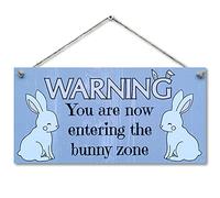 CARISPIBET Warning you are now entering the bunny zone | cute home decorative design, ideal for bunny lovers, pet owners 6" x 12"