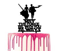 CARISPIBET Wedding cake topper with script May the force be with you always