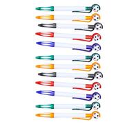 CARISSETT 12Pcs Football Ballpoint Pen 1.0MM Retractable Ballpoint Pen Soccer Refillable Signing For Writing Journaling Colorful Writing Pens