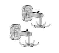 CARISSETT 2pcs Suction Cups 360 Degree Swivels Hook Strong Load Bearing Wall Hangers for Kitchen and Bathroom Towel Hanging Rack