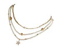 CARISSETT Adjustable StyleS Layering Necklace Sea Theme Jewelry For Women Beach Vacation Stacked Accessories Handmade Bead Necklace Women's Jewelry