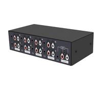 CARISSETT Double Channel Audiophiles Selectors Metal Frame Construction Lossless Sound RCAs 3.5mm Inputs Accessory Stereo Audiophiles Switcher Selectors