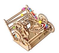 CARISSETT Educational Wooden Mechanical Bead Run Track Toy for Kids Science Learning and Logical Skill Development Building Set Family Fun Entertainment
