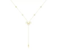 CARISSETT Elegant Beaded Necklace Y Shape Neck Jewelry Sun Pendant Necklace Alloy Texture Fashion For Fashion Ladies Y Shaped Pendant