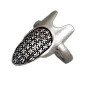 CARISSETT Elegant Cubic Zirconia Open Band Rings Adjustable Size For Special Occasions Adjustable Fashion Statement Rings