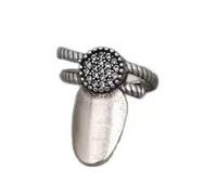 CARISSETT Elegant Cubic Zirconia Open Band Rings Adjustable Size For Special Occasions Adjustable Fashion Statement Rings