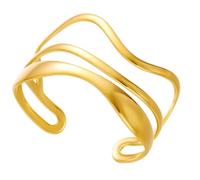 CARISSETT Elegant Sea Inspired Open Cuff With Flower And Sea Star Flexible Design Stylish Stainless Steel Jewelry Rustproof Stainless Steel Statement