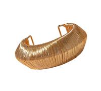 CARISSETT Geometric Square Woven Open Bangle Adjustable Metal Finish Jewelry Women Fashion Accessory Versatile Geometric Fashion Accessory