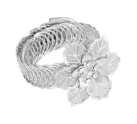 CARISSETT Graceful Flower Inspired Elastic For Women Complements Both Daytime And Evening Looks Styles Daily Use Adjustable Open Cuff