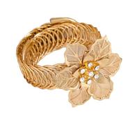 CARISSETT Graceful Flower Inspired Elastic For Women Complements Both Daytime And Evening Looks Styles Daily Use Adjustable Open Cuff