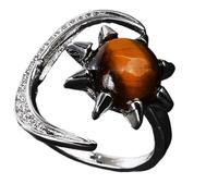 CARISSETT Handcrafted Moon And Star Crystal Jewelry Hypoallergenically Natural Gemstones Rings Handmade Finger Accessories Hypoallergenically Crystal Fashion