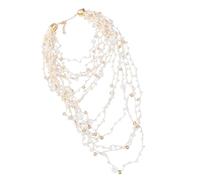 CARISSETT Handmade Bead Necklace User Friendly Alloy Jewelry Lightweight Pearls Neckchain For Everyday Wear & Parties Unique Beaded Jewelry Gift