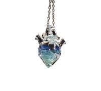 CARISSETT Handmade Crystal Heart Necklace With Silver Chain Adjustable Romantics Jewelry For Her Anniversary Unique Design Heart Jewelry For Gifts