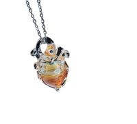 CARISSETT Handmade Crystal Heart Necklace With Silver Chain Adjustable Romantics Jewelry For Her Anniversary Unique Design Heart Jewelry For Gifts