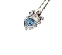 CARISSETT Handmade Crystal Heart Necklace With Silver Chain Adjustable Romantics Jewelry For Her Anniversary Unique Design Heart Jewelry For Gifts