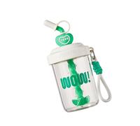 CARISSETT Large Capacity Stirring Water Bottle Efficient Straw Leak Proof Seal Comfortable Grip Handle Sturdy PC Construction Travel Friendly Stirring Drinkware