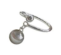 CARISSETT Modern Adjustable Opening Rings Brushed Round Ball/Square Shaped For Women Comfortable Wear Accessory Geometric Aesthetic Jewelry