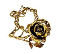 CARISSETT Multipurpose 24K Gold Dipped Rose Pendant Necklace Portable For Women Suitable For Parties Supplies And Ceremonies Rose Necklace
