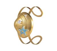 CARISSETT Openable Sea Star Shell Design Fashion Open Stylish Stainless Steel Wrist Accessory For Daily Wear Rustproof Marine Inspired Wristband