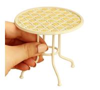 CARISSETT Realistic 1/12 Iron Garden Table and Chairs Set for Dollhouses 3PCS Weather Resistant Outdoor Decors Wrought Iron Dollhouses Patio Furniture