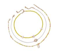 CARISSETT Sturdy Alloy Beaded Necklace Set Multiple Strands Designs Portable Jewelry For Women Festival Styles Bead Jewelry