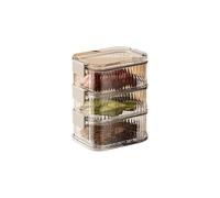 CARISSETT Transparency Multi Tiers Spices Organiser Leakproof Container Stackable Kitchen Storage Box For Salt Pepper Seasonings Seal Proof Box With Clear Window