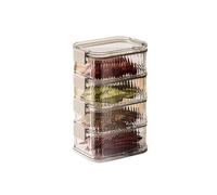 CARISSETT Transparency Multi Tiers Spices Organiser Leakproof Container Stackable Kitchen Storage Box For Salt Pepper Seasonings Seal Proof Box With Clear Window