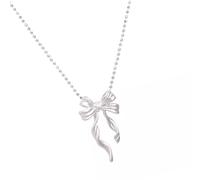 CARISSETT Unique Bowknot Necklace Pendant Necklace Stainless Steel Bowknot Charm Necklaces Neck Jewelry For Expressing Love Fashion