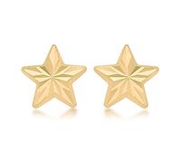 CARISSIMA Children's 9 ct Yellow Gold Diamond Cut Star Stud Earrings