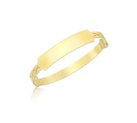 CARISSIMA Children's 9 ct Yellow Gold ID Diamond Cut Extendable Baby Bangle of Length 3.6-5 cm