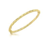 CARISSIMA Children's 9 ct Yellow Gold Twist Oval Baby Bangle