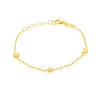 CARISSIMA Children's 9ct Yellow Gold 5mm Heart Moon And Star Bracelet 14cm/5.5"