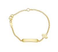 CARISSIMA Children's 9ct Yellow Gold 6mm x 7mm Baby Angel With 3.5mm x 16.5mm Id Bracelet 14cm/5.5"