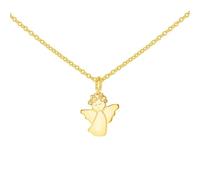 CARISSIMA Children's 9ct Yellow Gold 8mm x 12mm Baby Angel Adjustable Necklace 19cm/7.5"- 21cm/8.25"
