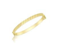 CARISSIMA Children's 9ct Yellow Gold Diamond Cut Oblique Extendable Baby Bangle of Length 3.6-5 cm