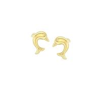 CARISSIMA Children's 9ct Yellow Gold Dolphin Stud Earrings