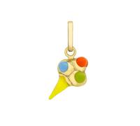 CARISSIMA Children's 9ct Yellow Gold Enamel Ice Cream Charm Pendant