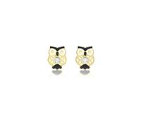 CARISSIMA Children's 9ct Yellow Gold Enamel Owl Stud Earrings