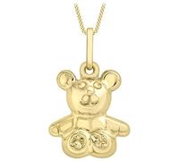 Carissima Gold Women's 9 ct Yellow Gold 13 x 20 mm Sitting Teddy Bear Pendant on 9 ct Yellow Gold Necklace
