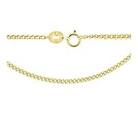 CARISSIMA Unisex 9 ct Yellow Gold 1.9 mm Flat Curb Chain Necklace of Length 46 cm/18 Inch
