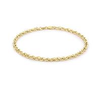 CARISSIMA Unisex 9 ct Yellow Gold Hollow 3.1 mm Diamond Cut Prince of Wales Chain Bracelet of Length 19 cm/7.5 Inch