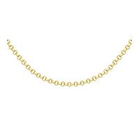 CARISSIMA Unisex 9 ct Yellow Gold Hollow 3.5 mm Round Belcher Chain Necklace of Length 41 cm/16 Inch with Lobster Clasp