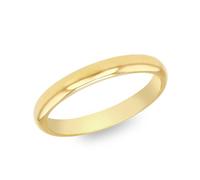 CARISSIMA Unisex 9ct Yellow Gold 3mm Comfort Fit Plain Wedding Band Ring #R